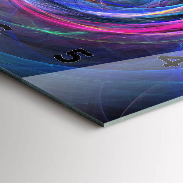 Szögletes fali üvegóra Színes fraktál