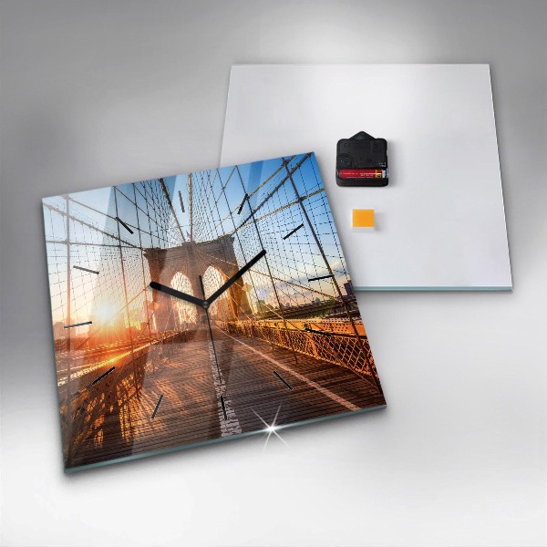 Szögletes fali üvegóra Brooklyn Bridge NYC