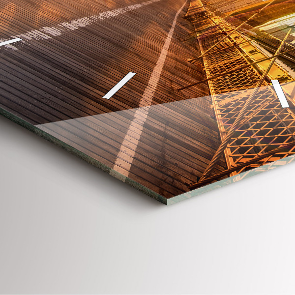 Szögletes fali üvegóra Brooklyn Bridge NYC