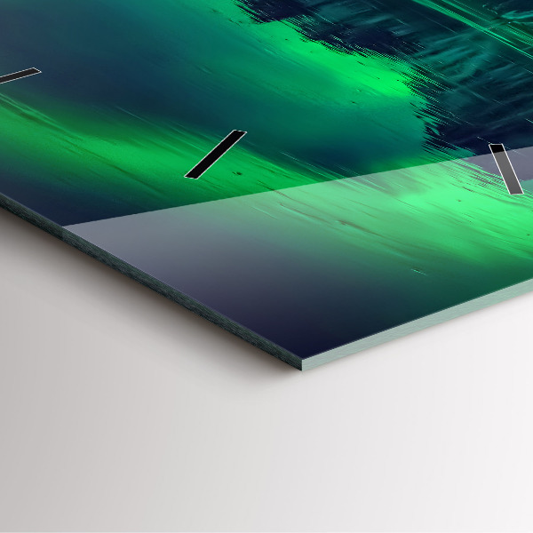 Szögletes fali üvegóra Északi fény