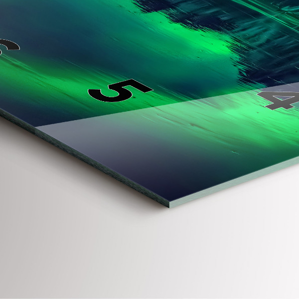 Szögletes fali üvegóra Északi fény