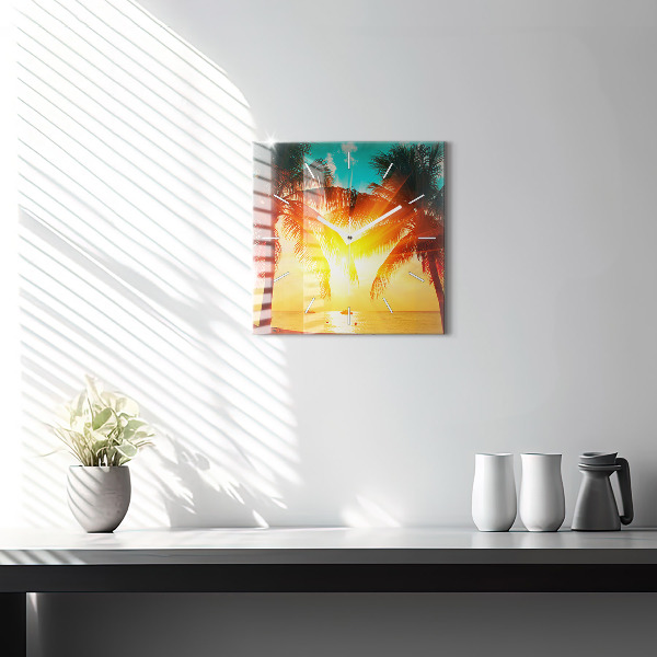 Szögletes fali üvegóra Nyaralás Pihenés Nyár