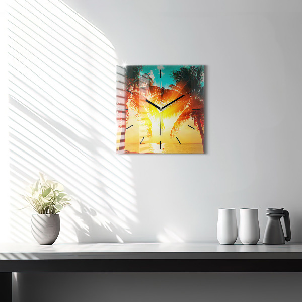 Szögletes fali üvegóra Nyaralás Pihenés Nyár