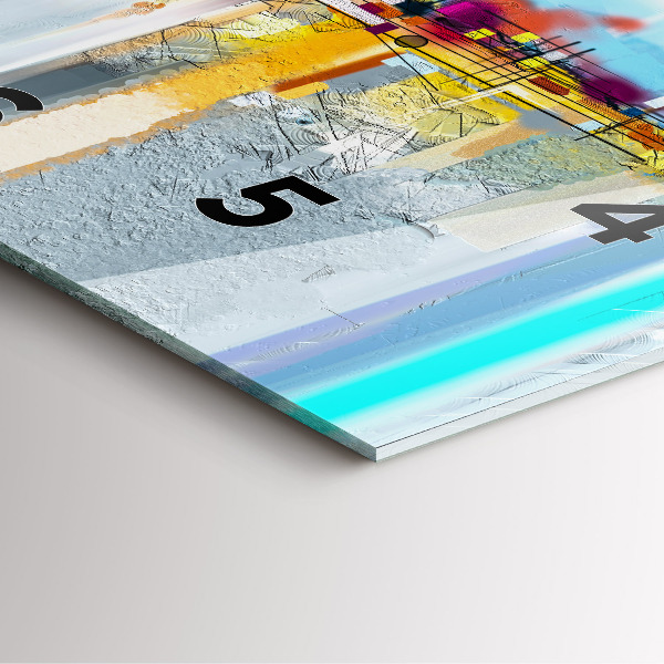 Szögletes fali üvegóra Absztrakt olaj táj