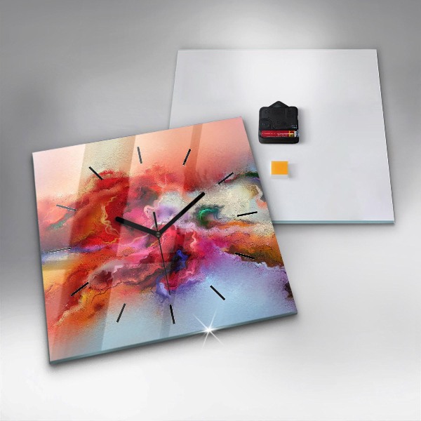 Szögletes fali üvegóra Kiömlött festék