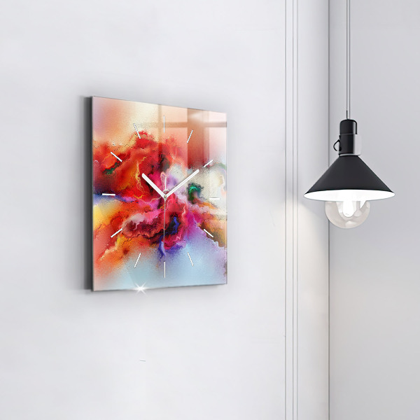 Szögletes fali üvegóra Kiömlött festék