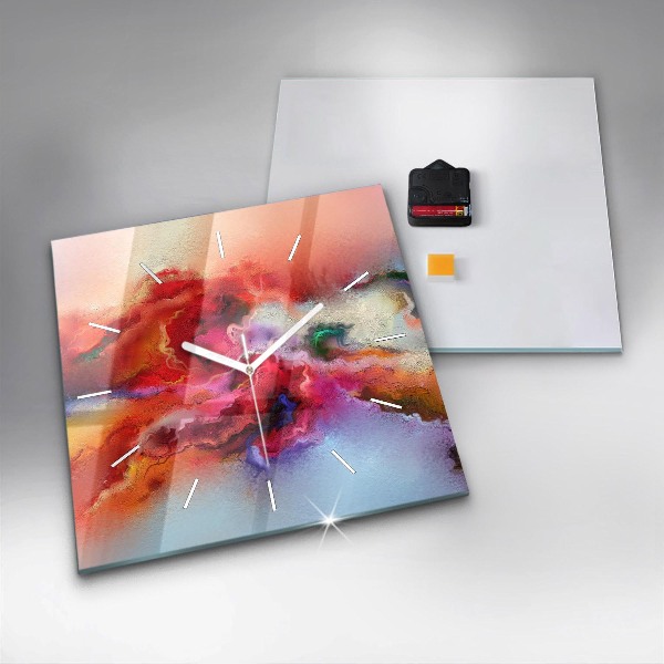 Szögletes fali üvegóra Kiömlött festék