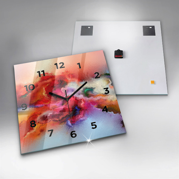 Szögletes fali üvegóra Kiömlött festék