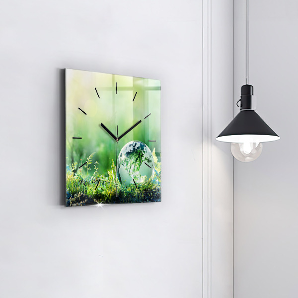 Szögletes fali üvegóra Földgolyó