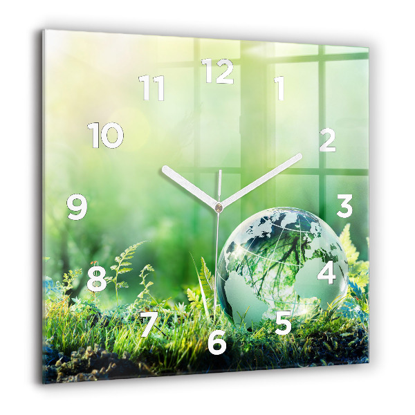 Szögletes fali üvegóra Földgolyó