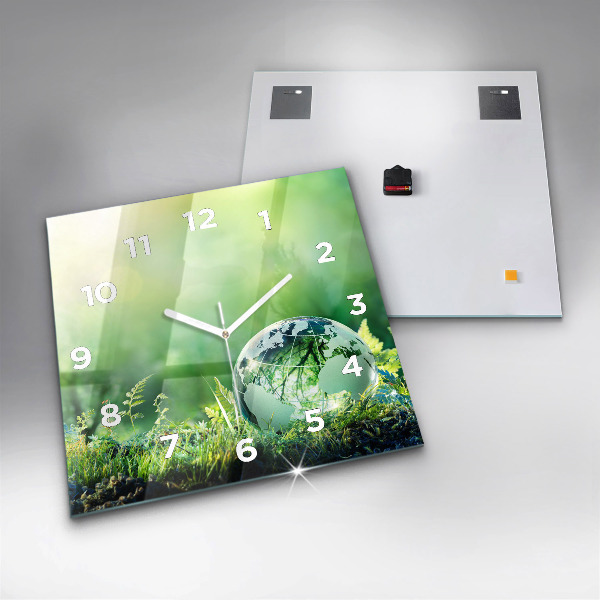 Szögletes fali üvegóra Földgolyó