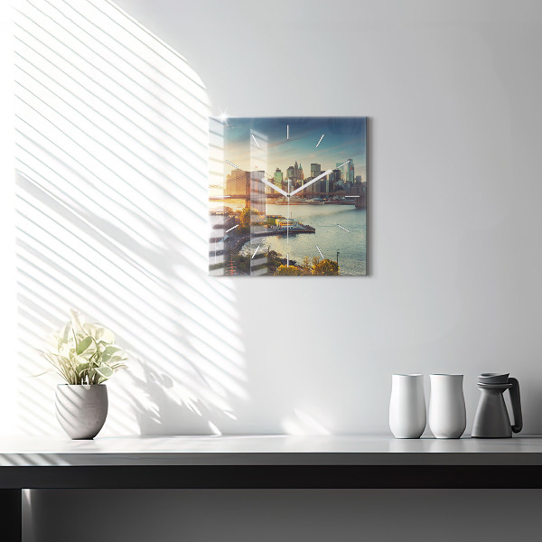 Szögletes fali üvegóra New York Manhattan