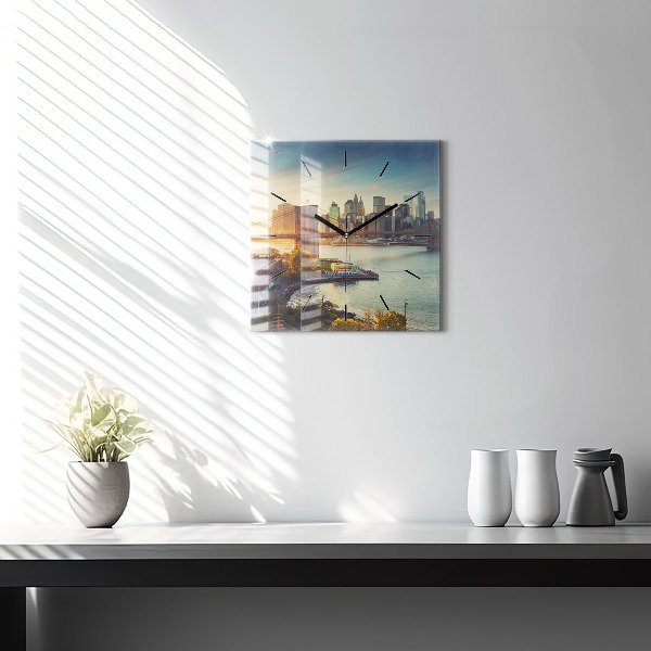 Szögletes fali üvegóra New York Manhattan