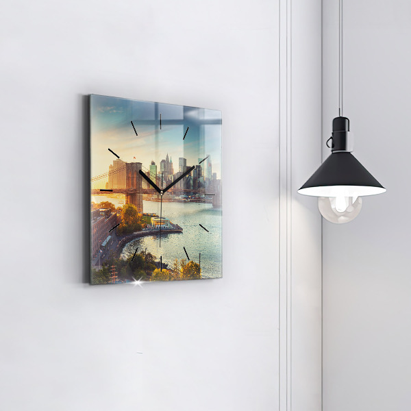Szögletes fali üvegóra New York Manhattan