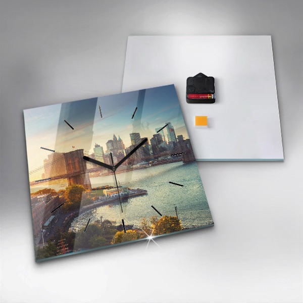 Szögletes fali üvegóra New York Manhattan
