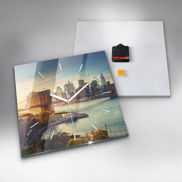 Szögletes fali üvegóra New York Manhattan