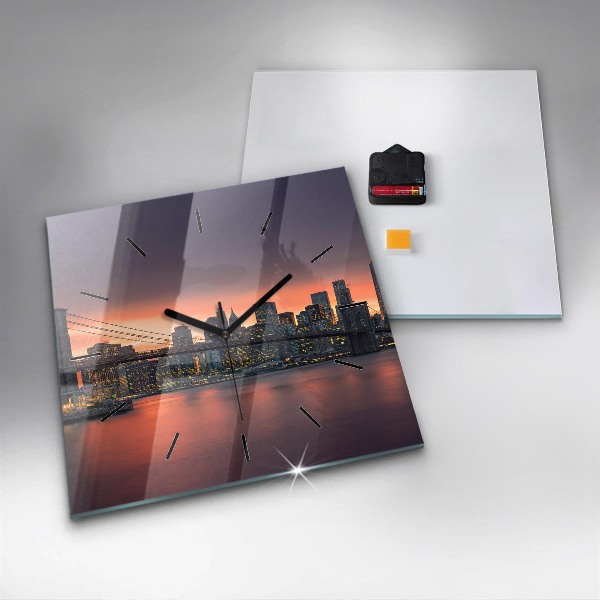Szögletes fali üvegóra New York East River