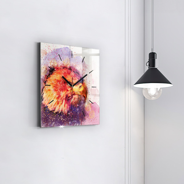 Szögletes fali üvegóra Akvarell sas