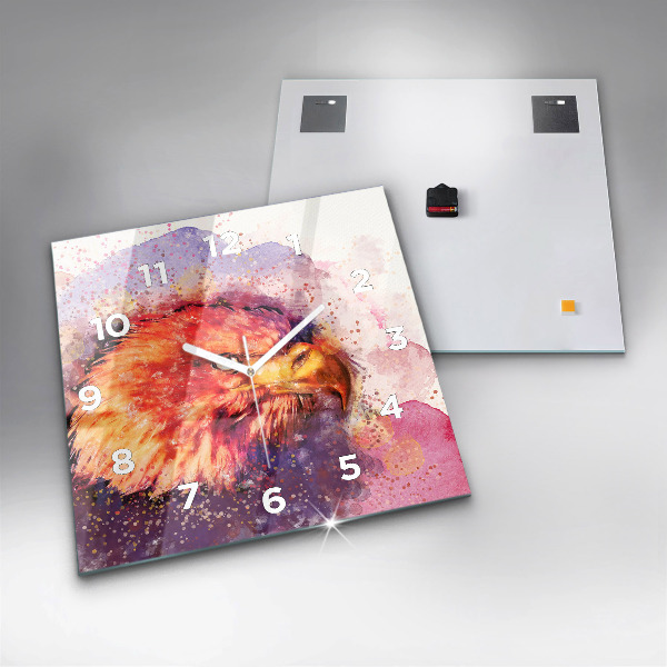 Szögletes fali üvegóra Akvarell sas