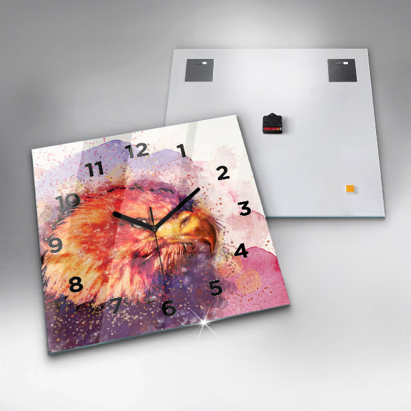 Szögletes fali üvegóra Akvarell sas