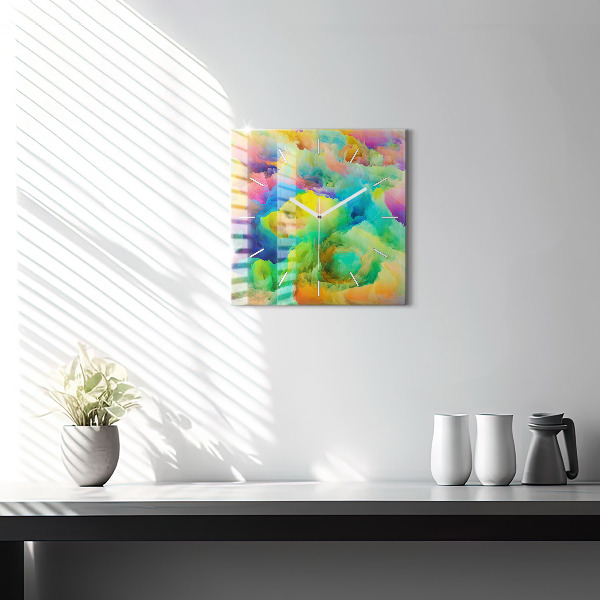 Szögletes fali üvegóra Fraktál textúra