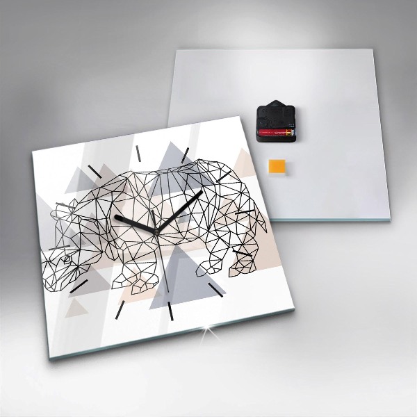 Szögletes fali üvegóra Geometrikus minta