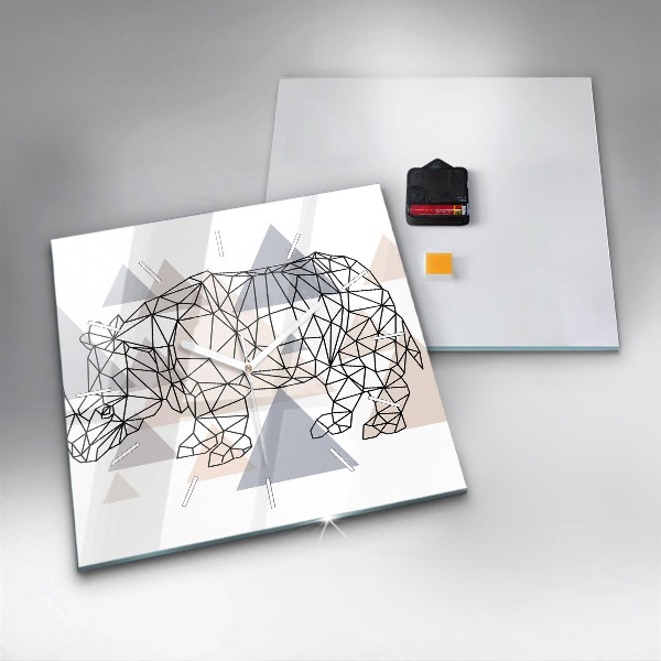 Szögletes fali üvegóra Geometrikus minta