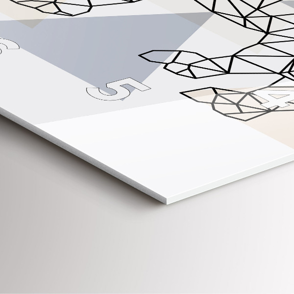 Szögletes fali üvegóra Geometrikus minta