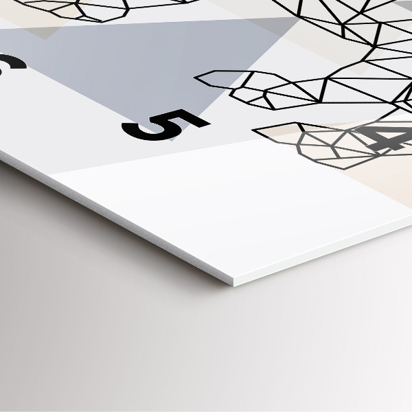 Szögletes fali üvegóra Geometrikus minta