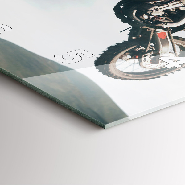 Szögletes fali üvegóra Motoros stílusú adrenalin