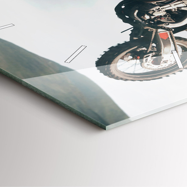 Szögletes fali üvegóra Motoros stílusú adrenalin