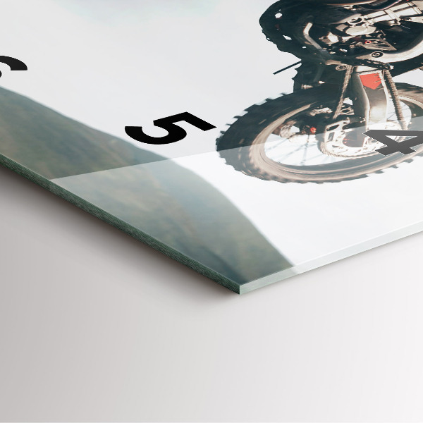 Szögletes fali üvegóra Motoros stílusú adrenalin