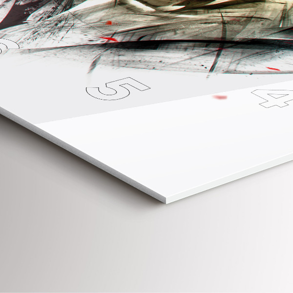 Szögletes fali üvegóra Rajzolt portré egy farkasról