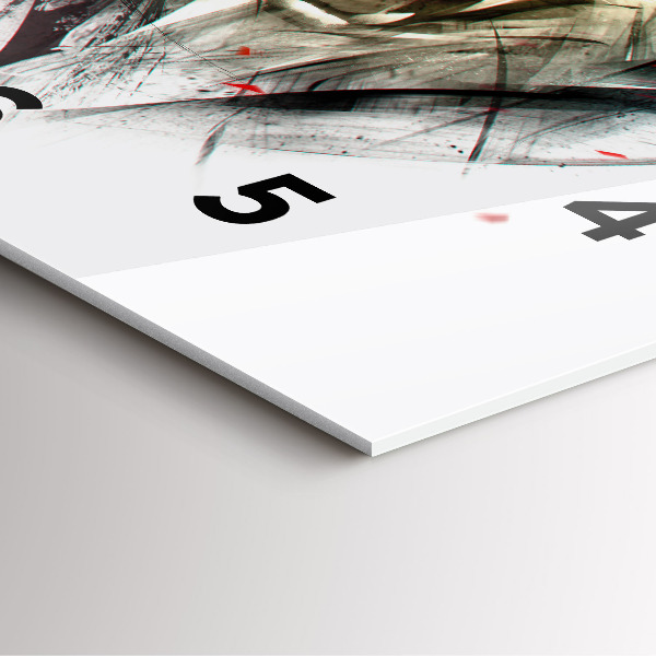 Szögletes fali üvegóra Rajzolt portré egy farkasról