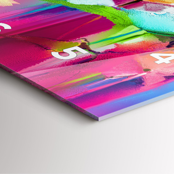 Szögletes fali üvegóra Absztrakt virágok