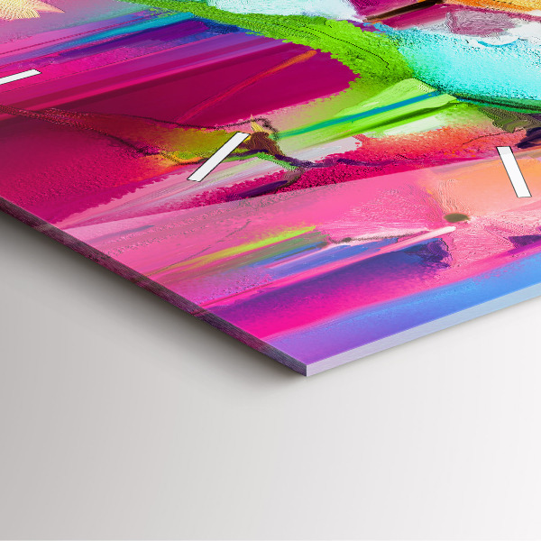 Szögletes fali üvegóra Absztrakt virágok