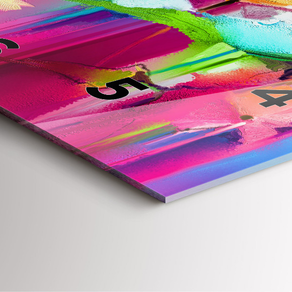 Szögletes fali üvegóra Absztrakt virágok