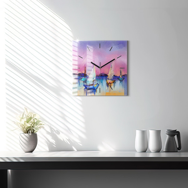 Szögletes fali üvegóra Tengeri tájkép