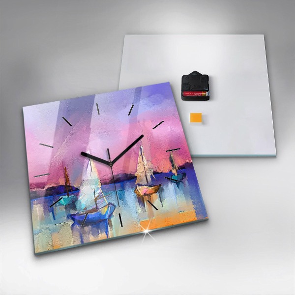 Szögletes fali üvegóra Tengeri tájkép