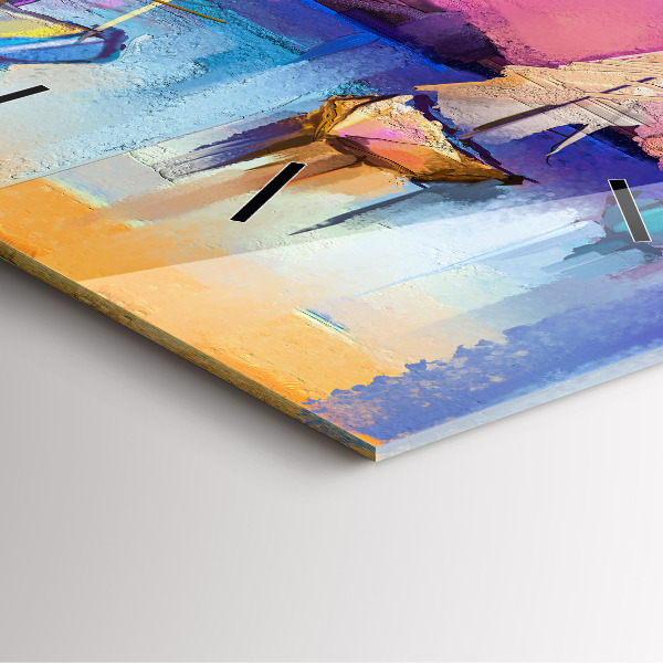 Szögletes fali üvegóra Tengeri tájkép