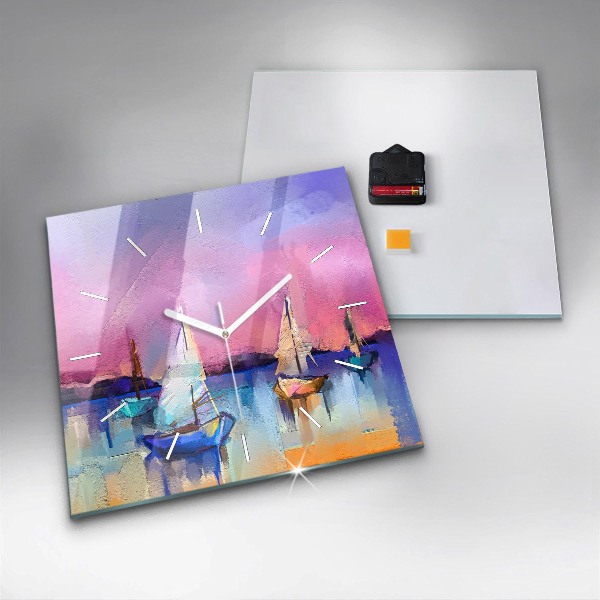 Szögletes fali üvegóra Tengeri tájkép