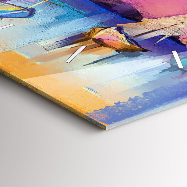 Szögletes fali üvegóra Tengeri tájkép