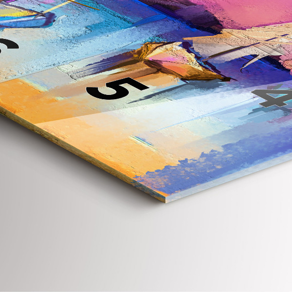 Szögletes fali üvegóra Tengeri tájkép