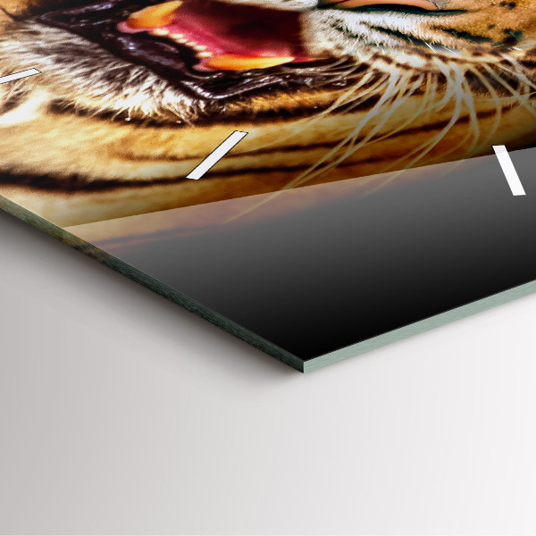 Szögletes fali üvegóra Tigris - vad megjelenés