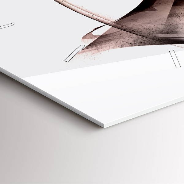 Szögletes fali üvegóra Festett lóprofil