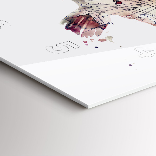 Szögletes fali üvegóra Absztrakt nézet