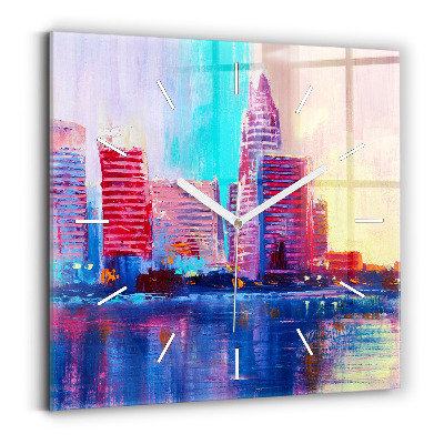 Szögletes fali üvegóra Felhőkarcoló absztrakció