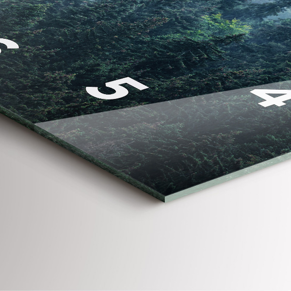 Szögletes fali üvegóra Ködös hegyi táj