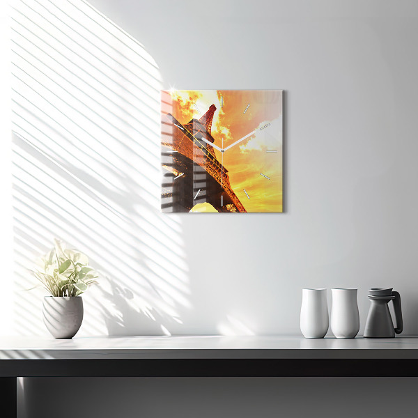 Szögletes fali üvegóra Az Eiffel-torony Párizsban