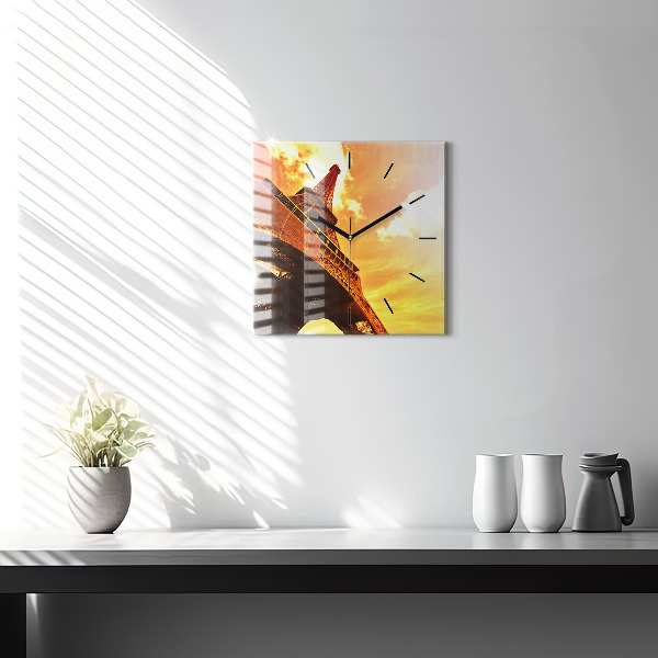 Szögletes fali üvegóra Az Eiffel-torony Párizsban